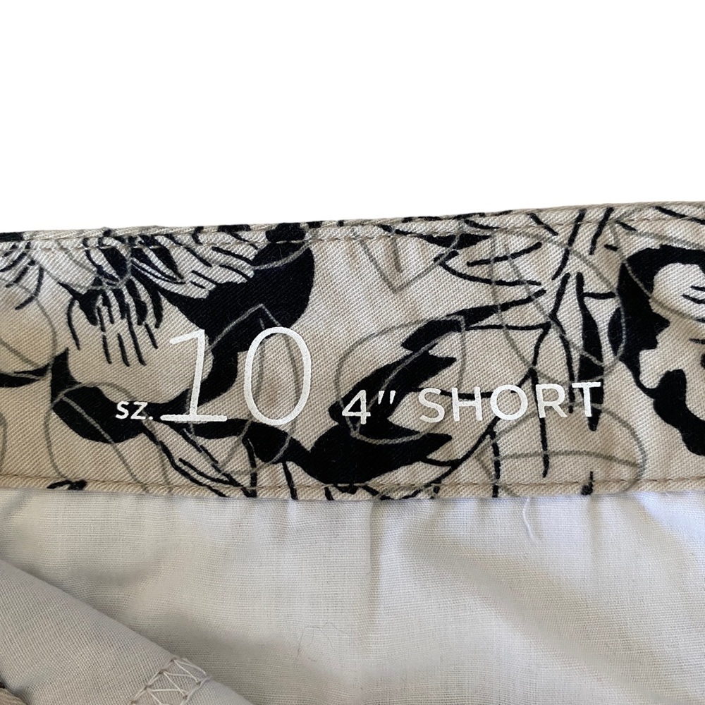 Loft tan and black floral women’s size 10 shorts 4" inseam pockets belt loops - Picture 7 of 10